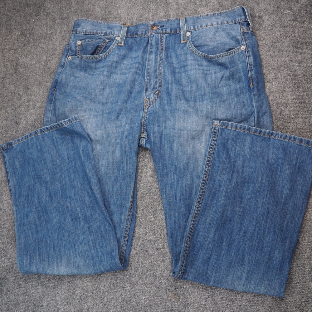 Levi's Jeans Mens 38x30 527 Slim Bootcut Blue Solid Denim Waterless Classic